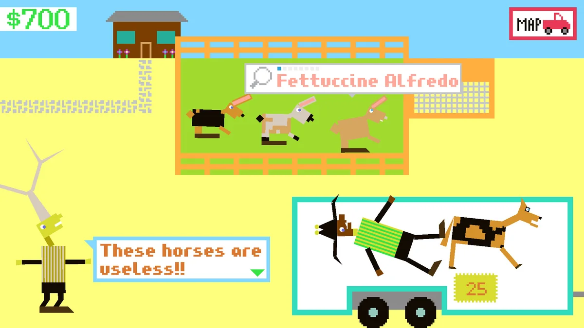 Official Horsey Game screenshot showing an unusual breeding result