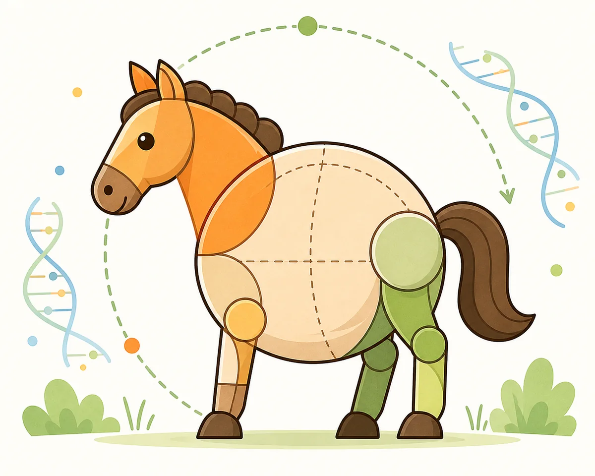 Concept illustration of a round-bodied Circle Horse experiment