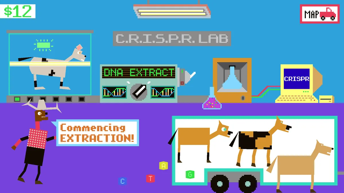Offizieller Screenshot des eingebauten CRISPR-Labors in Horsey Game